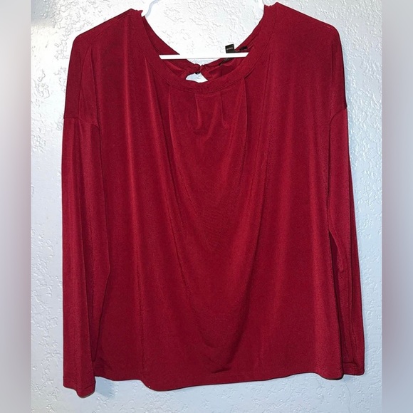 Banana Republic Tops - Banana Republic Long Sleeve Red Tie-Back Top